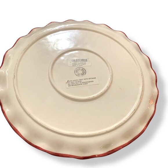 Vintage World Bazaar Large Ceramic Peppermint Swirl Bow Tie Cake Holder Holidays - Picture 6 of 8